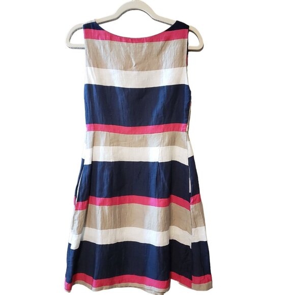 Sandro Ferrone‎ Womens Sleeveless Striped Linen Blend Dress TG.42 size 6 Italy - Picture 3 of 12